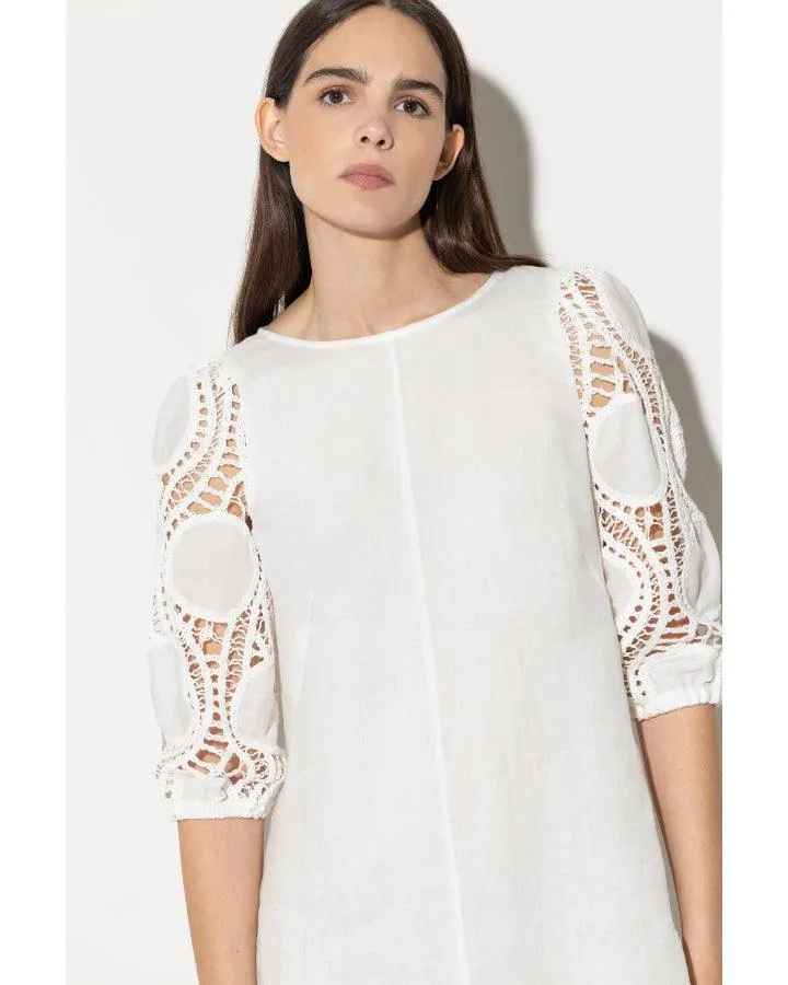 Luisa Cerano Crochet Sleeve Dress
