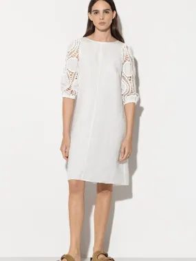 Luisa Cerano White Dress With Crochet Details 798504 3500 Col 0103