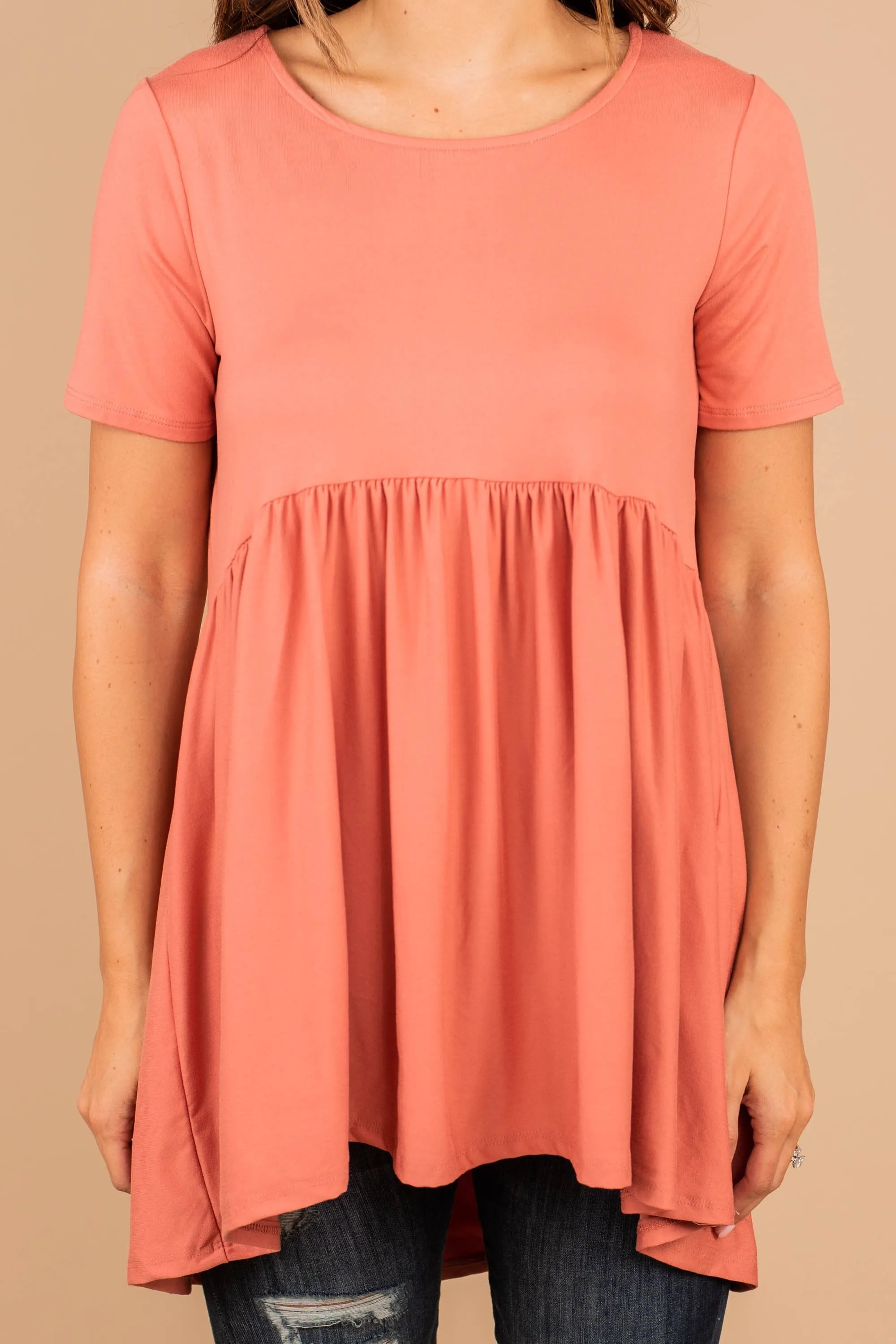 Make It Known Ash Rose Pink Babydoll Top