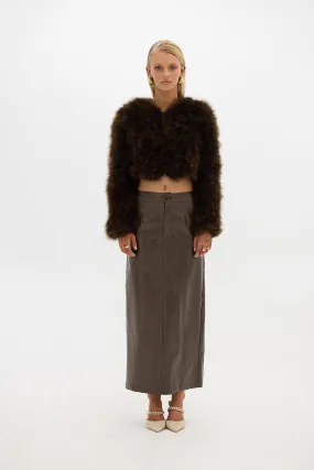 Manhattan Crop Jacket - Chocolate