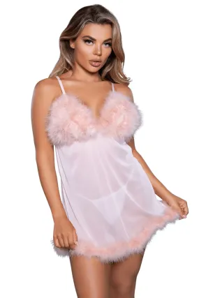 Marabou Trim Vintage Babydoll