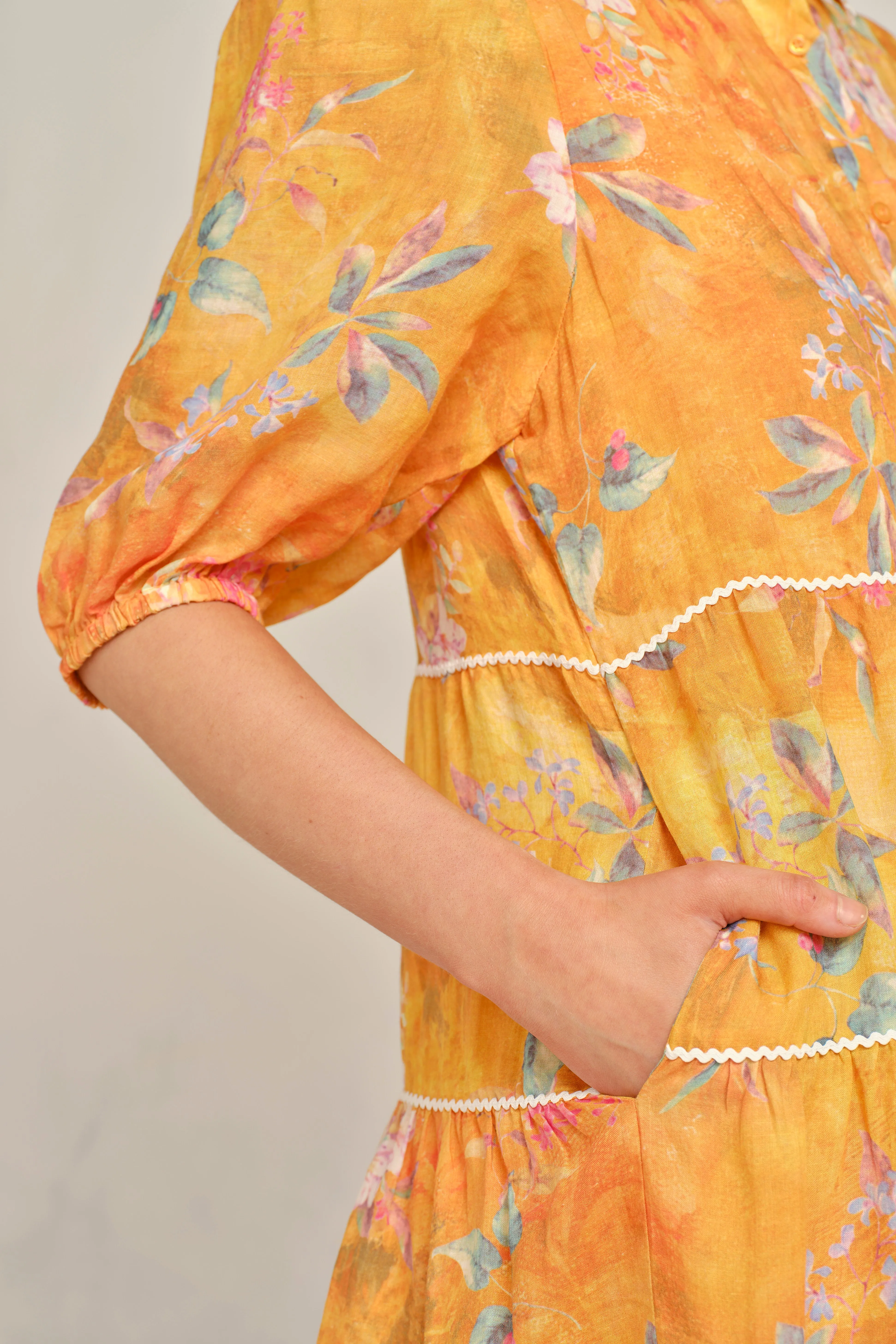 Marlow Ramie dress in Sunset Delilah Print