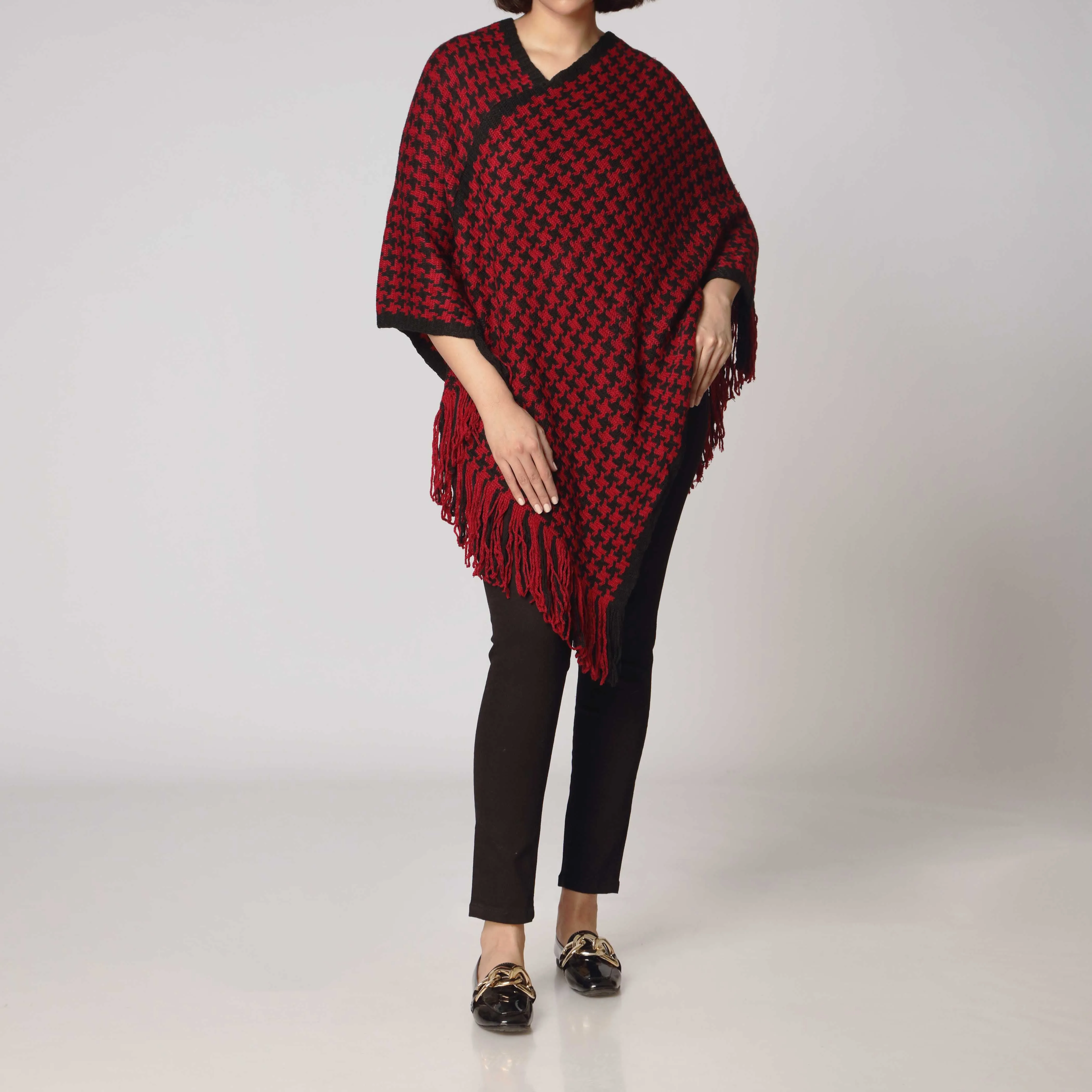 Maroon Cape Shawl PW2808