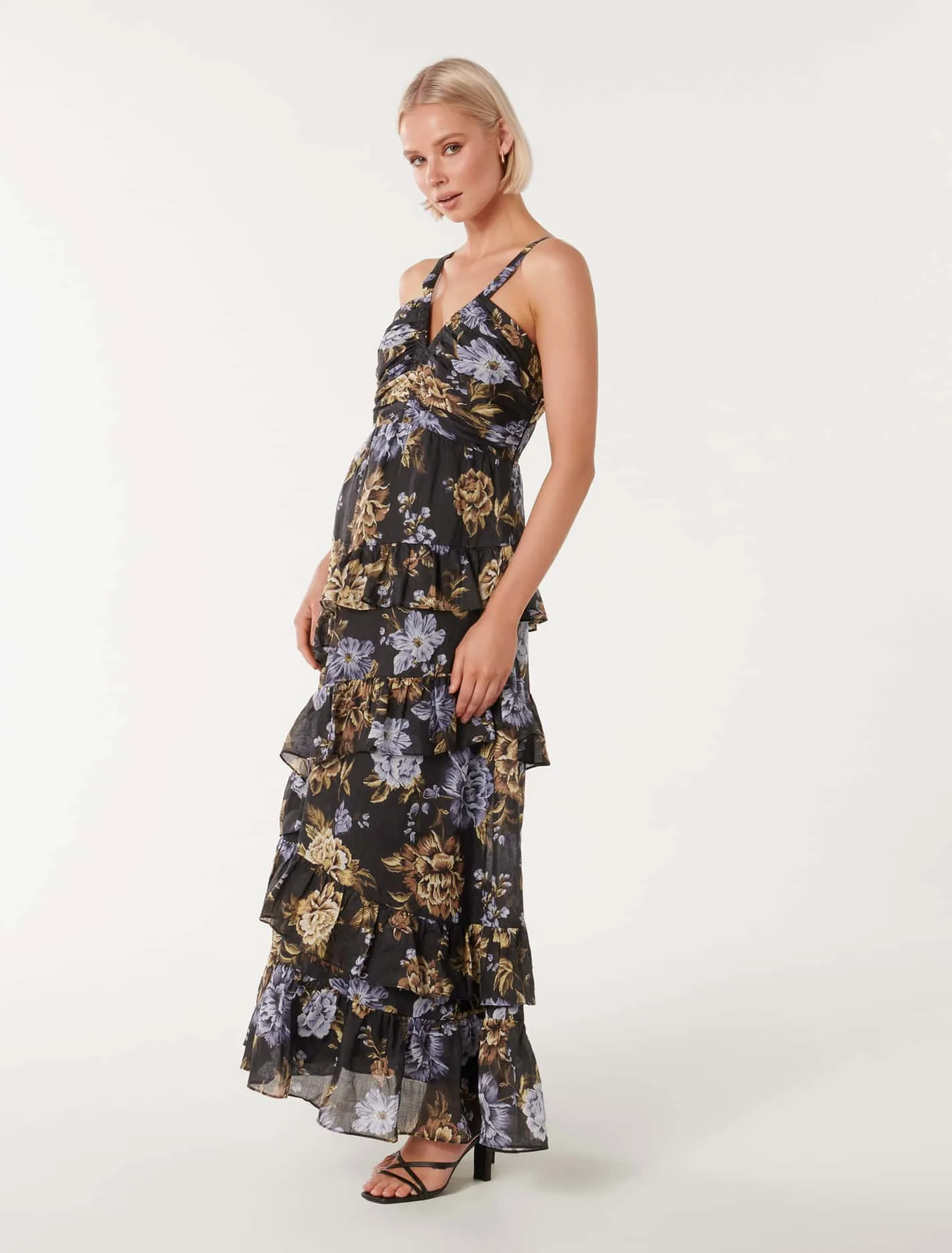 Maya Ruffle Midi Dress