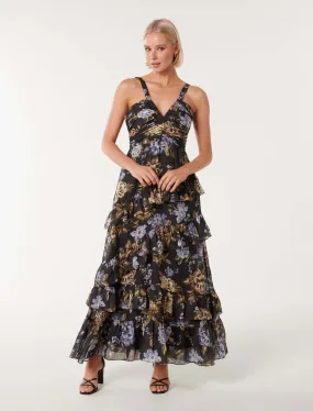 Maya Ruffle Midi Dress