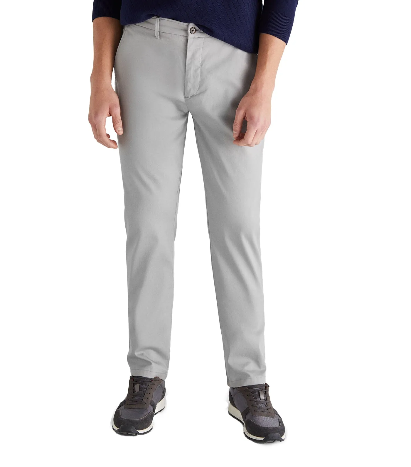 Men Regular Fit Chino Trousers Medium Gray