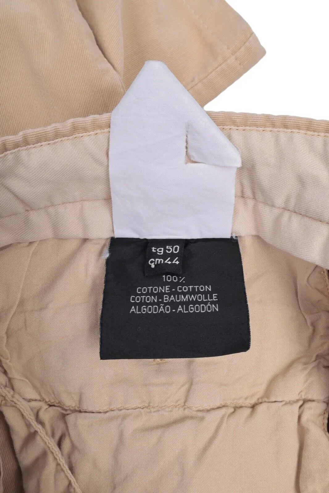 Men's ERMENEGILDO ZEGNA Beige Cotton Chino Pants Casual Trousers Size 50 IT / 34