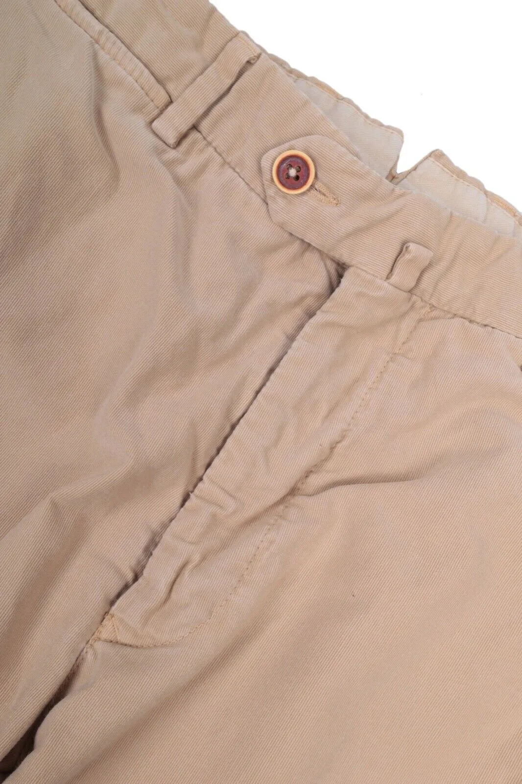 Men's ERMENEGILDO ZEGNA Beige Cotton Chino Pants Casual Trousers Size 50 IT / 34