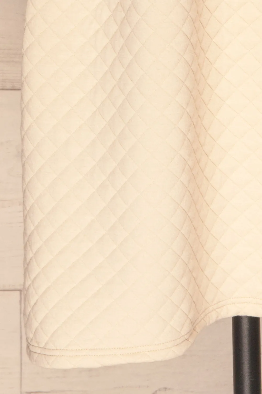 Millam Beige | Quilted Puffy Sleeve Dress