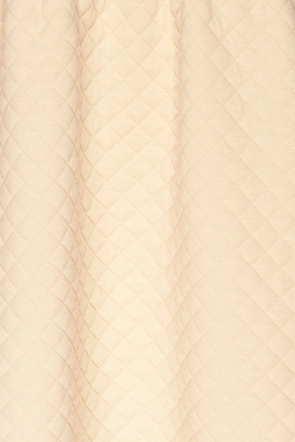 Millam Beige | Quilted Puffy Sleeve Dress