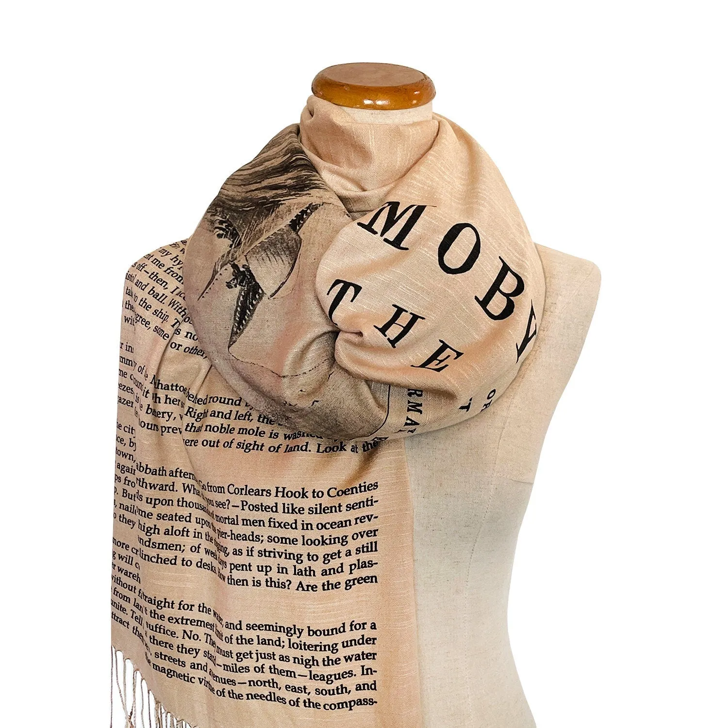 Moby-Dick; or, The Whale Shawl Scarf Wrap, Moby-Dick; or, The Whale by Herman Melville Scarf. Bookish Gift, Literary Scarf, Book Scarf.