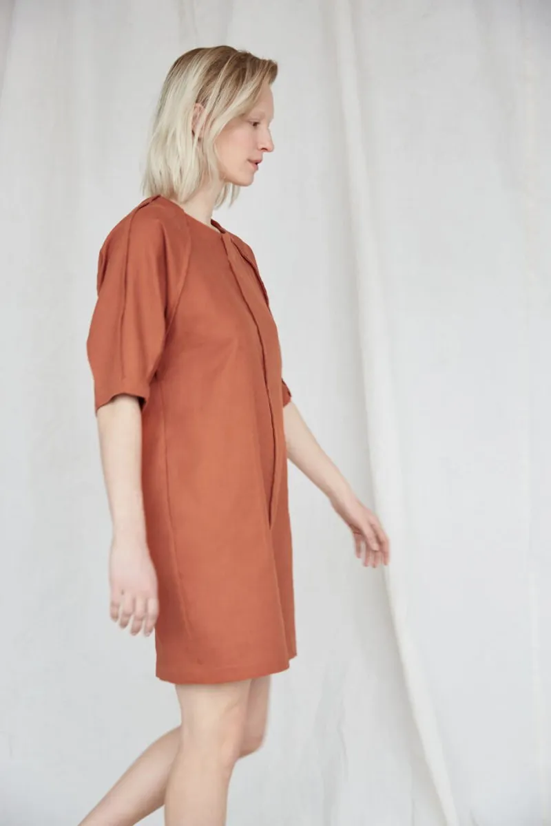 Moonless Night Dress in Burnt Orange