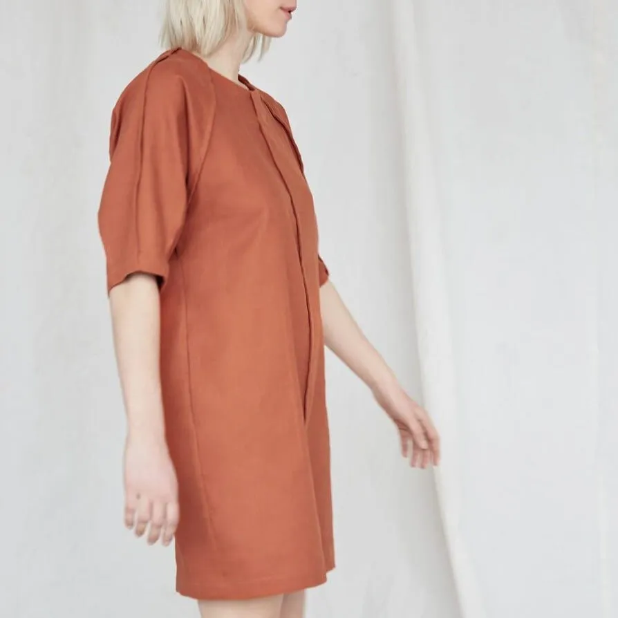 Moonless Night Dress in Burnt Orange