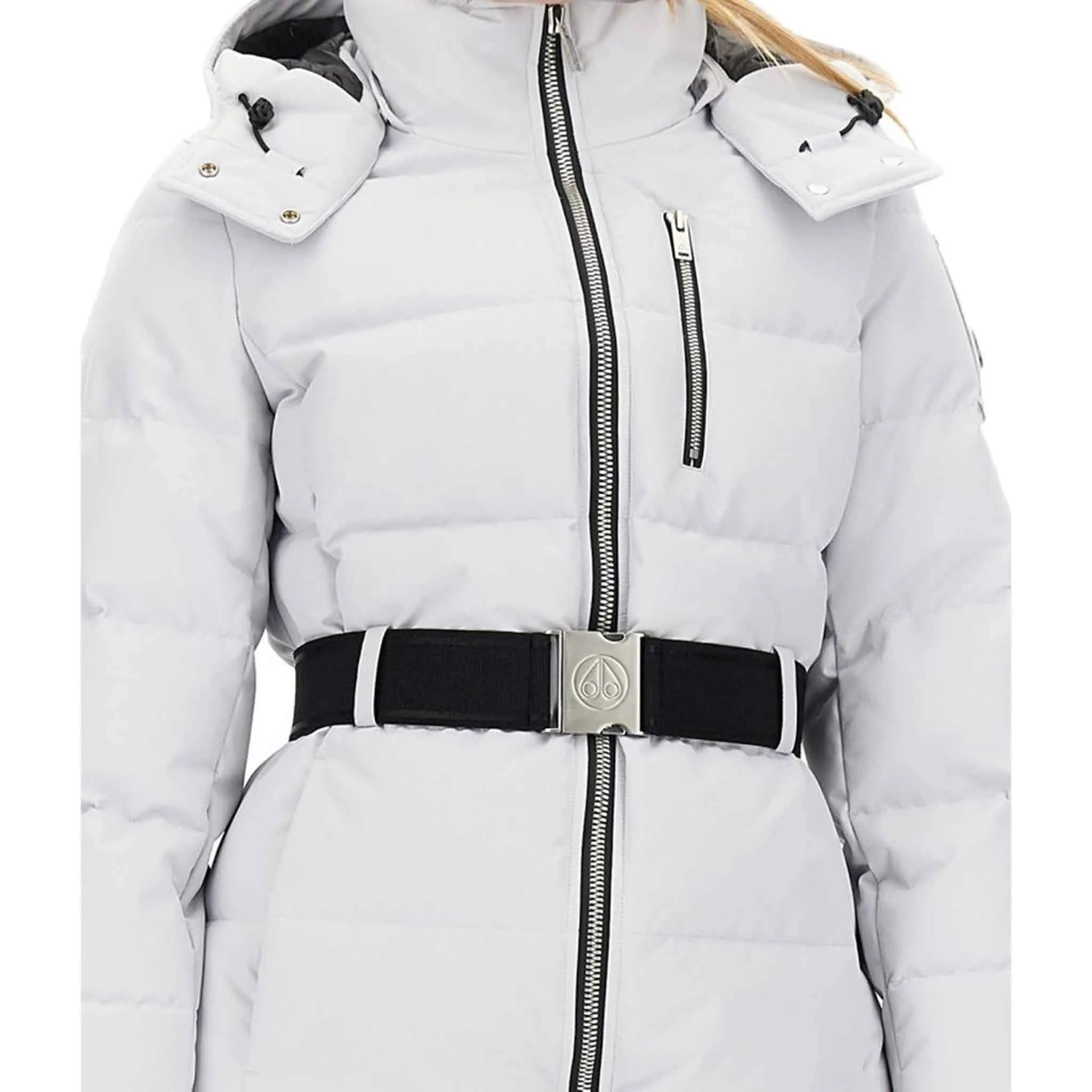 Moose Knuckles Womens Long Cloud Parka in Nimbus Cloud