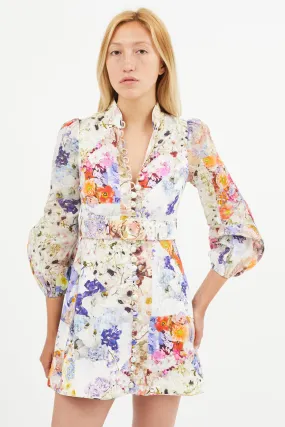 Multicolour Prima Floral Belted Shirt Dress