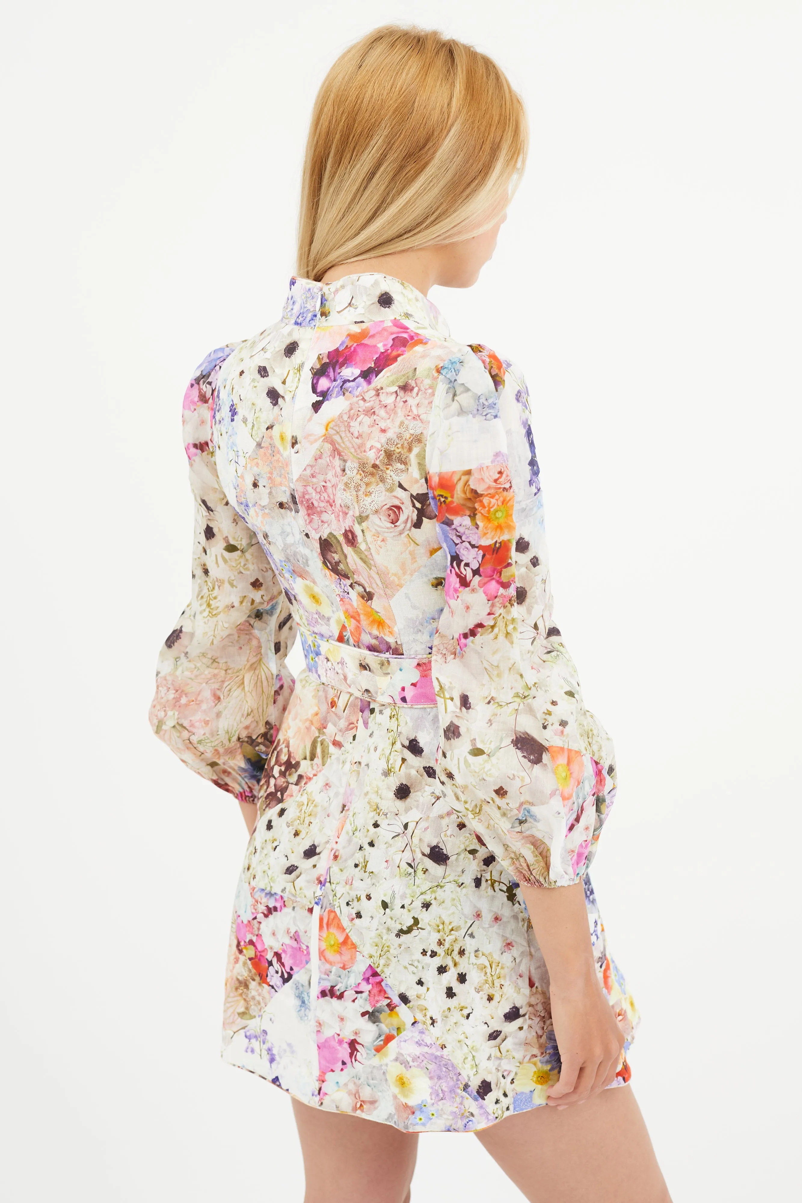 Multicolour Prima Floral Belted Shirt Dress