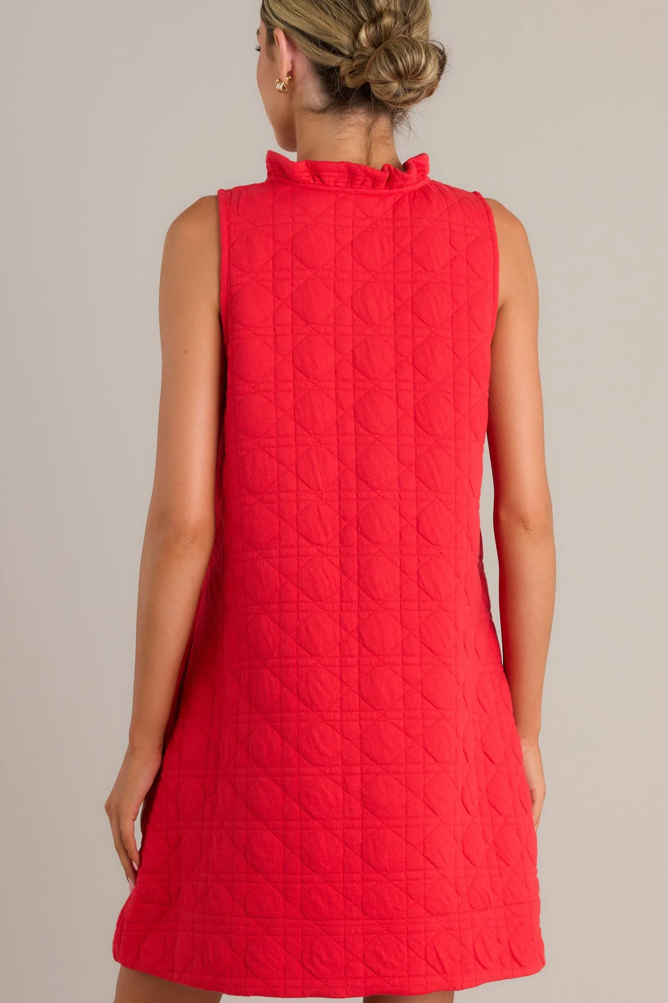 Mystic Jewels Red Quilted Mini Dress