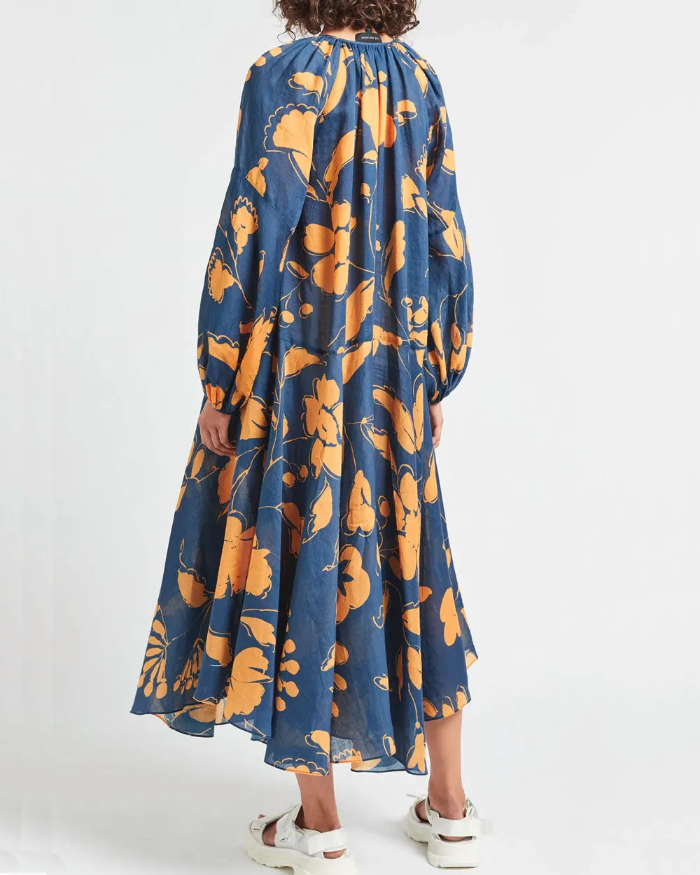 Navy and Orange Malorie Maxi Dress