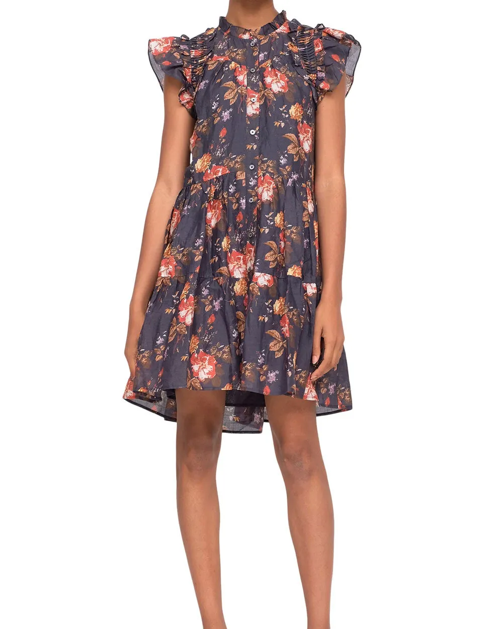 Navy Floral Sleeveless Esme Dress