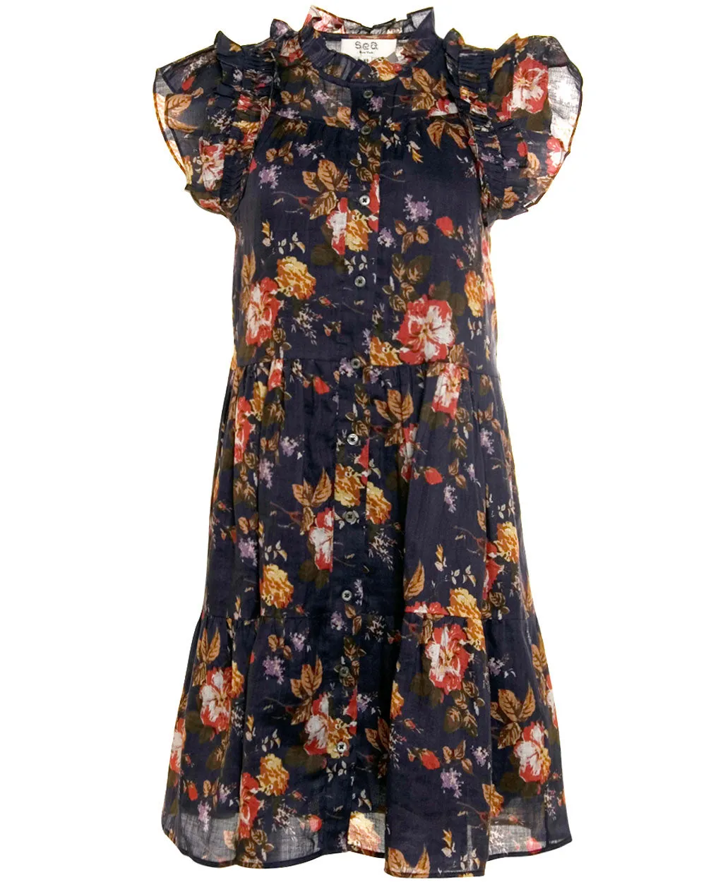 Navy Floral Sleeveless Esme Dress