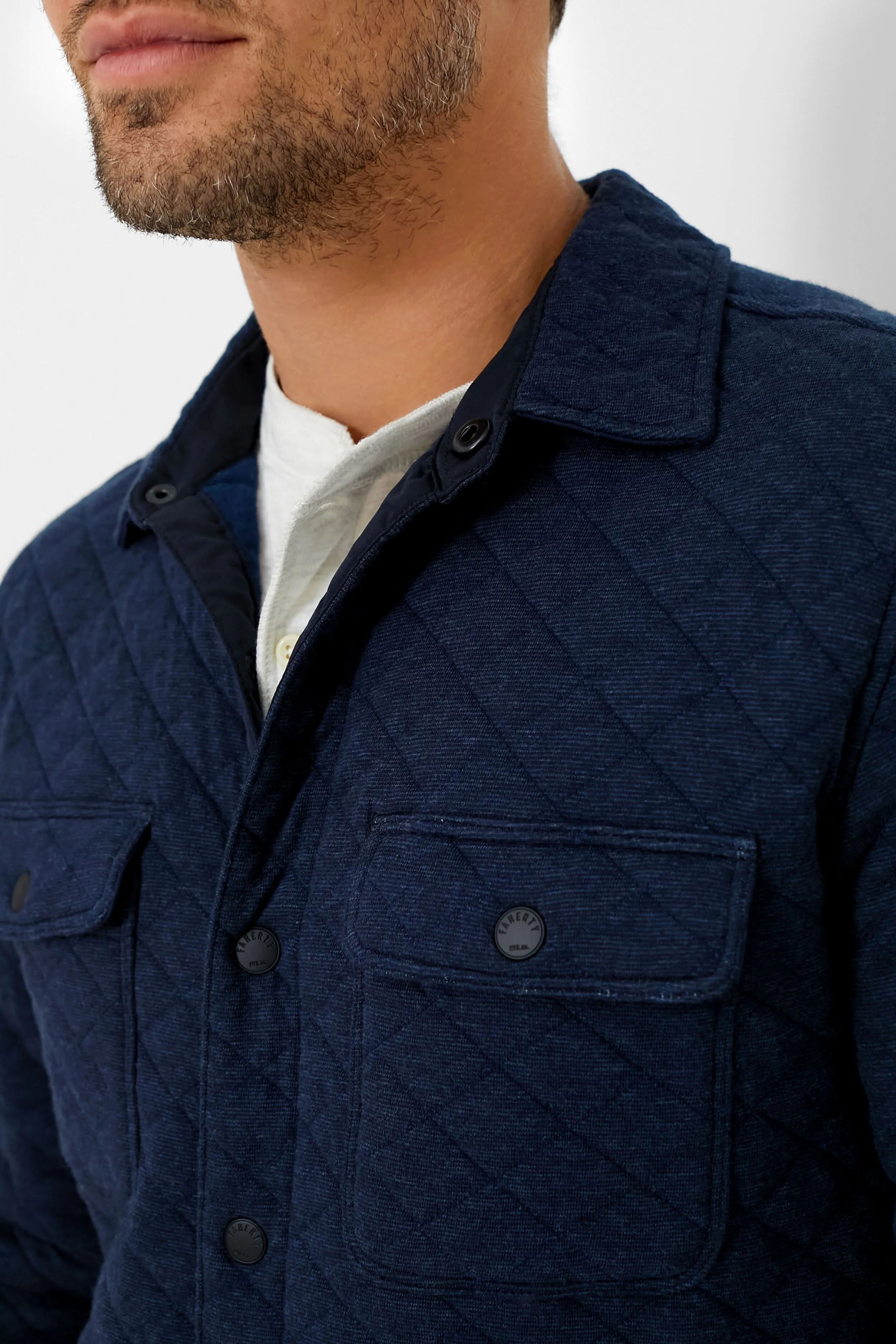 Navy Melange Epic Quilted Fleece CPO