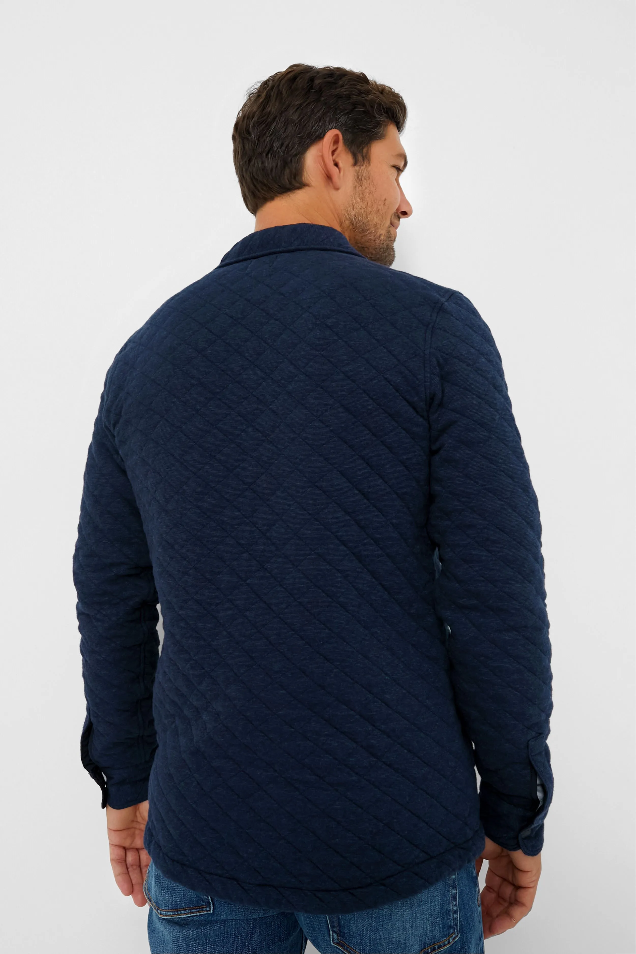 Navy Melange Epic Quilted Fleece CPO