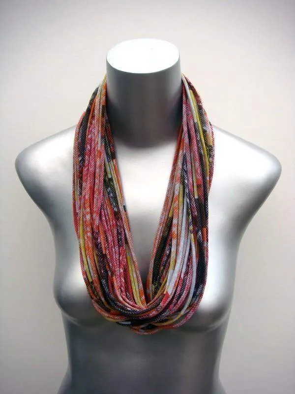 Necklush Infinity Scarf / Orange Red & Yellow / Unisex