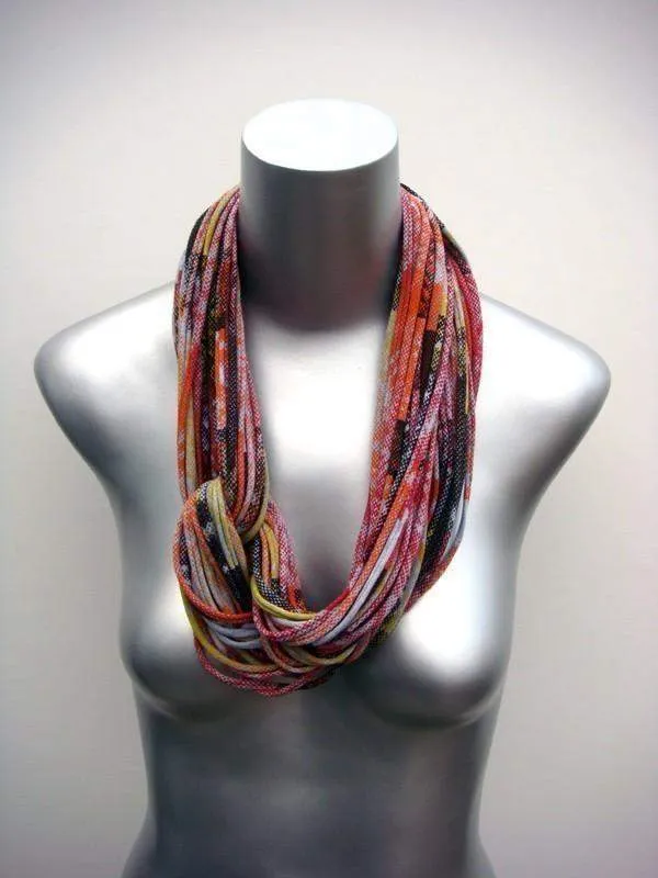 Necklush Infinity Scarf / Orange Red & Yellow / Unisex