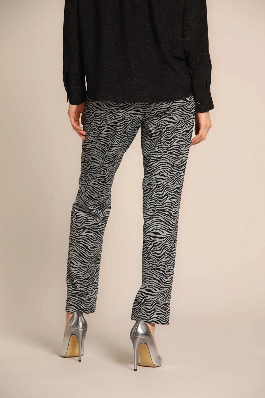 New York women's chino pants in jersey with animal print regular fit 