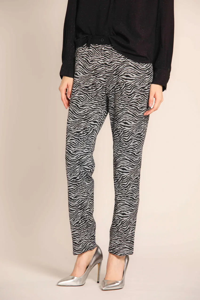 New York women's chino pants in jersey with animal print regular fit 
