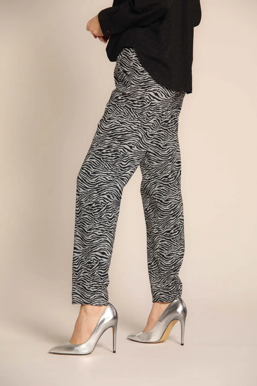 New York women's chino pants in jersey with animal print regular fit 