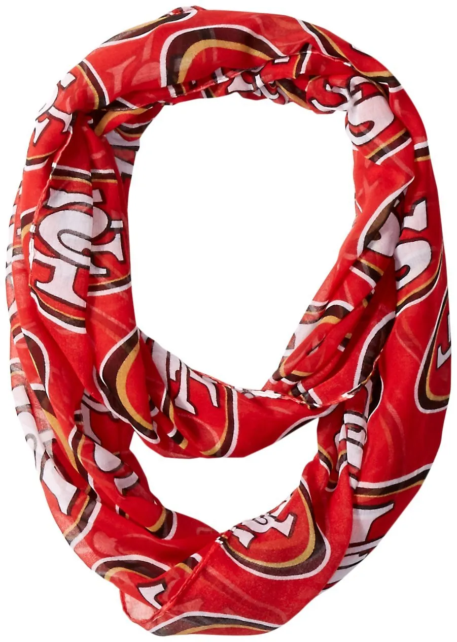 NFL San Francisco 49ers Team Logo Infinity Scarf, Red