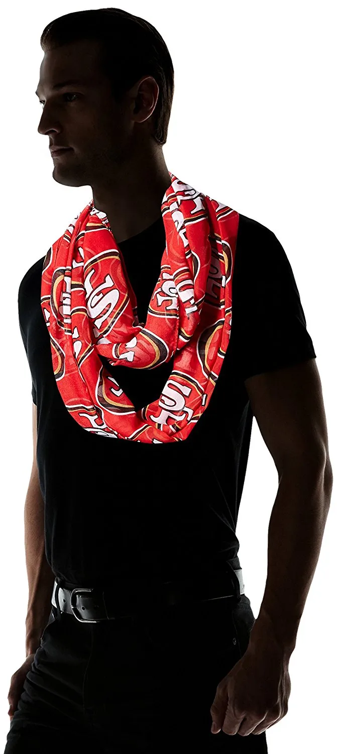 NFL San Francisco 49ers Team Logo Infinity Scarf, Red