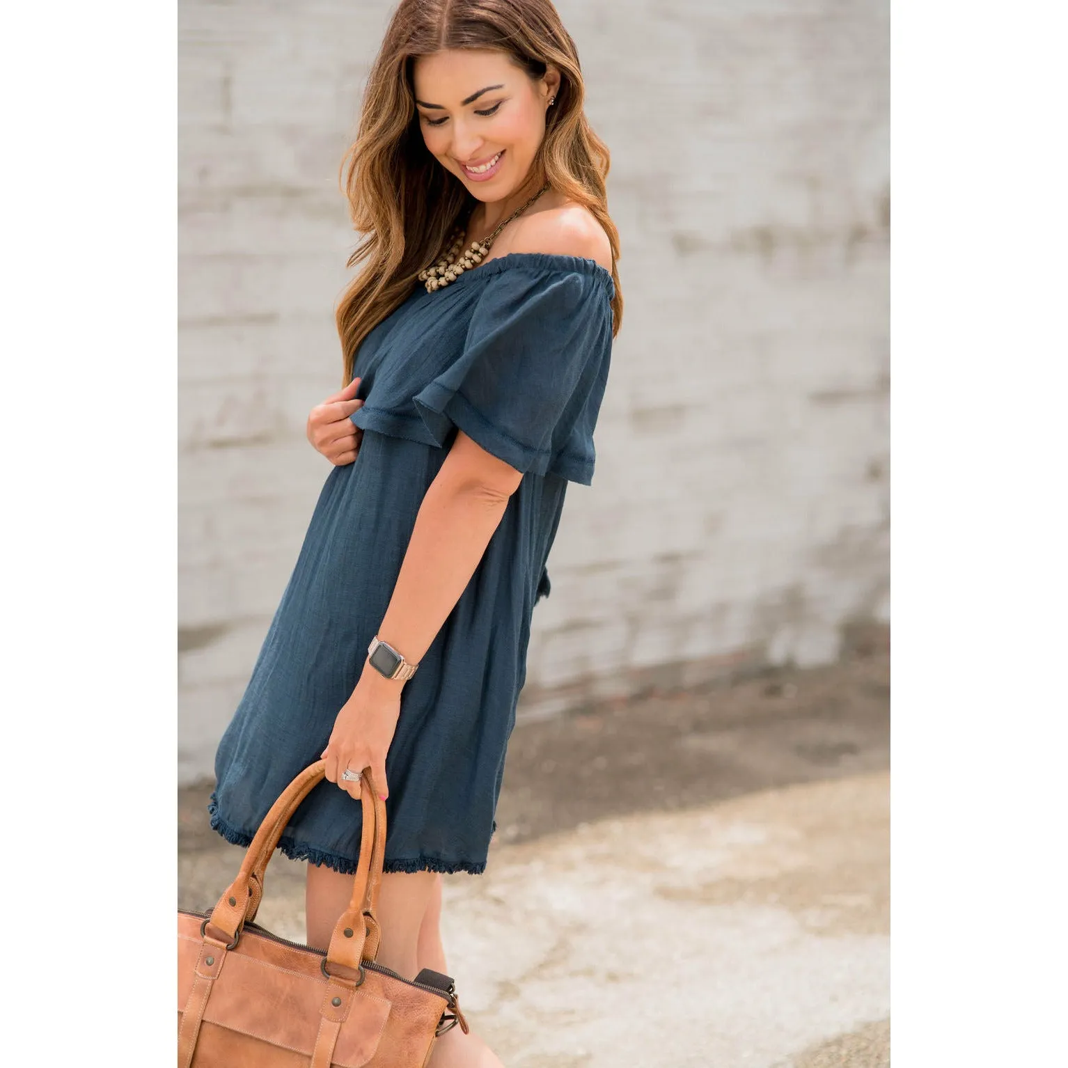 Off the Shoulder Tunic Dress