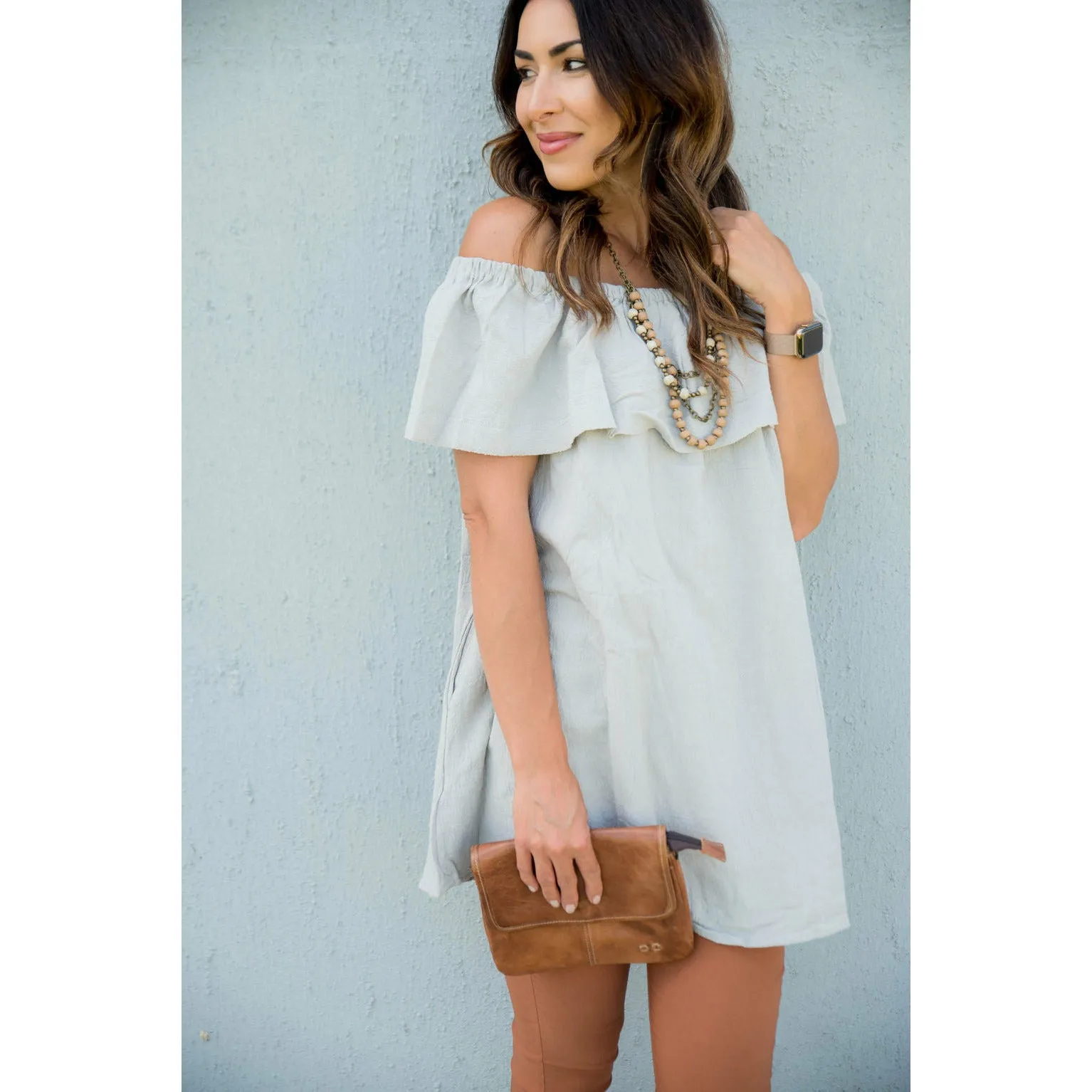 Off the Shoulder Tunic Dress