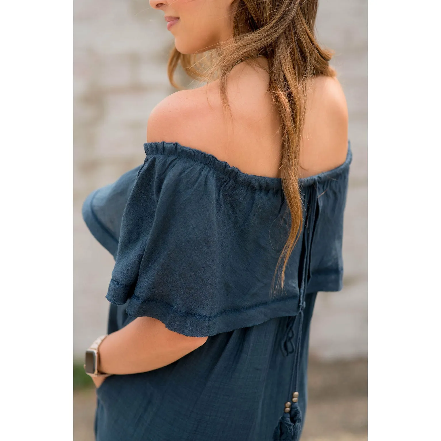 Off the Shoulder Tunic Dress