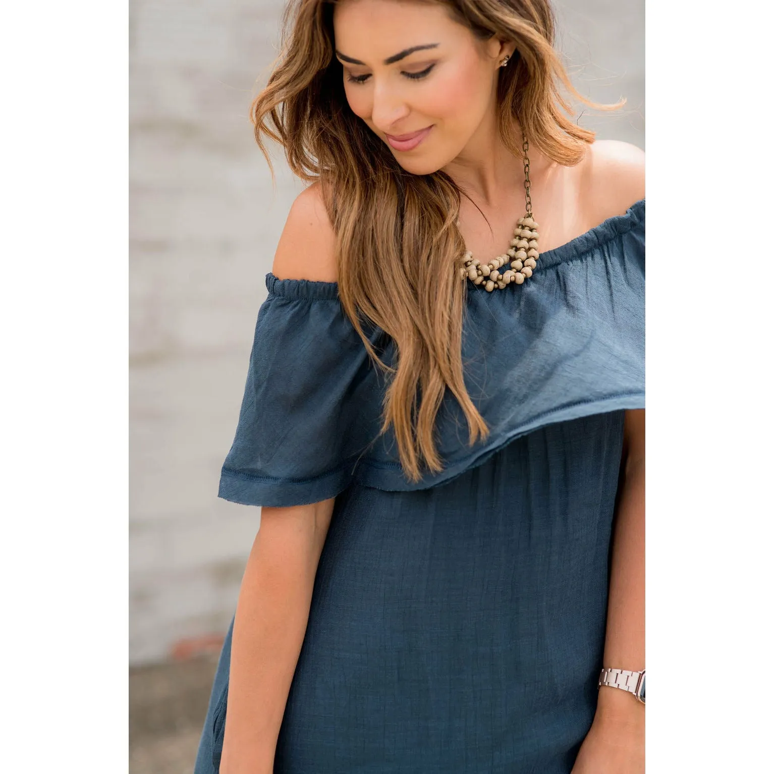 Off the Shoulder Tunic Dress