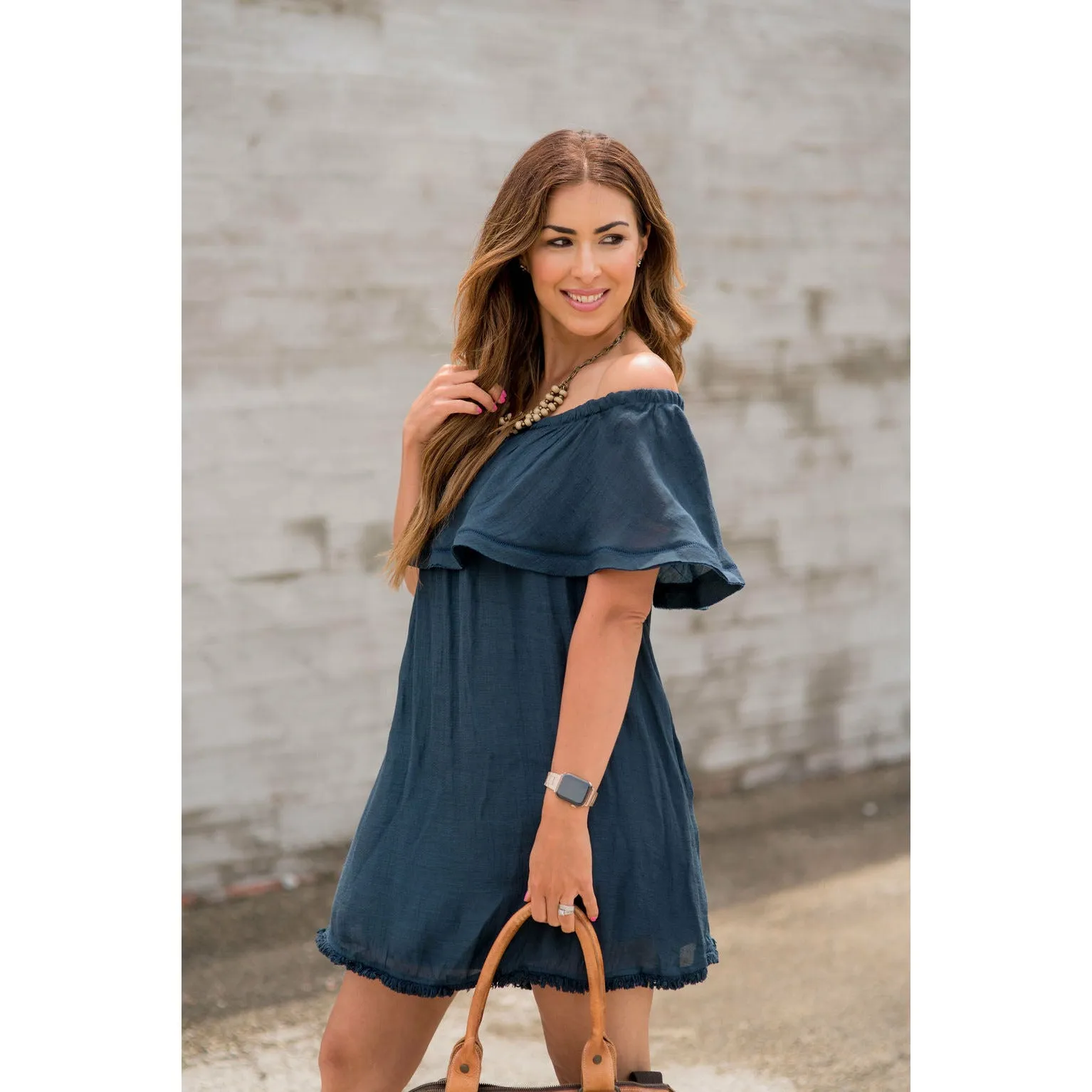 Off the Shoulder Tunic Dress