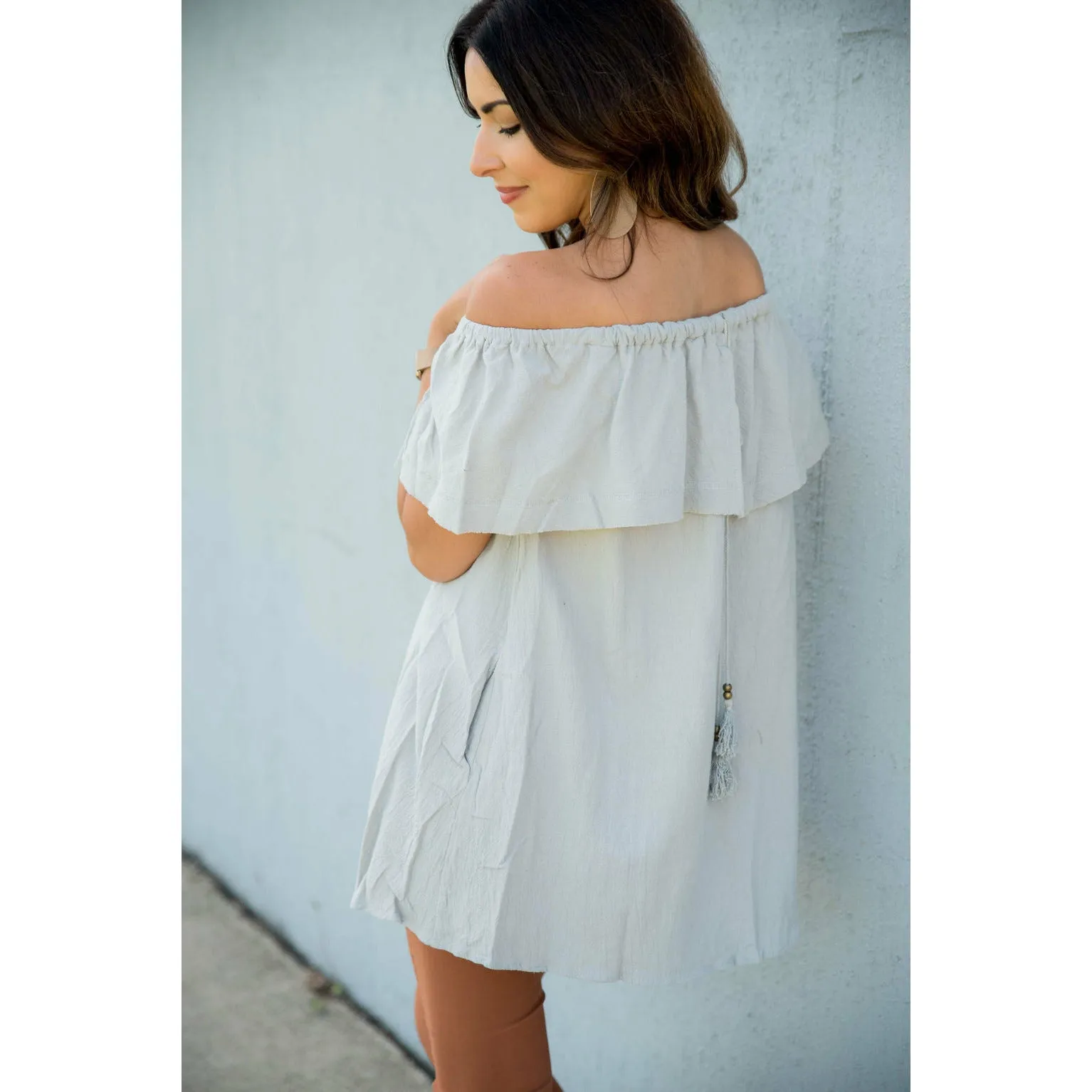 Off the Shoulder Tunic Dress