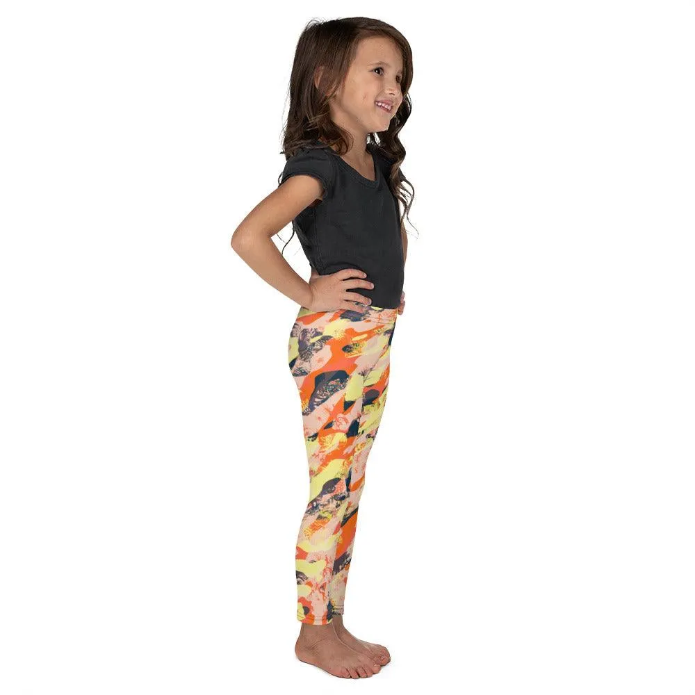 Orange Camouflage Kid's Leggings
