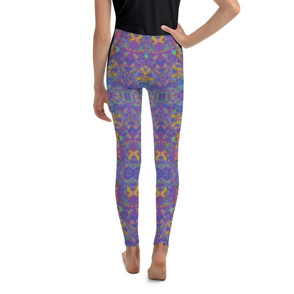Paint Splatter Rainbow Youth Leggings,Girls and Boys Matching Family Outfits