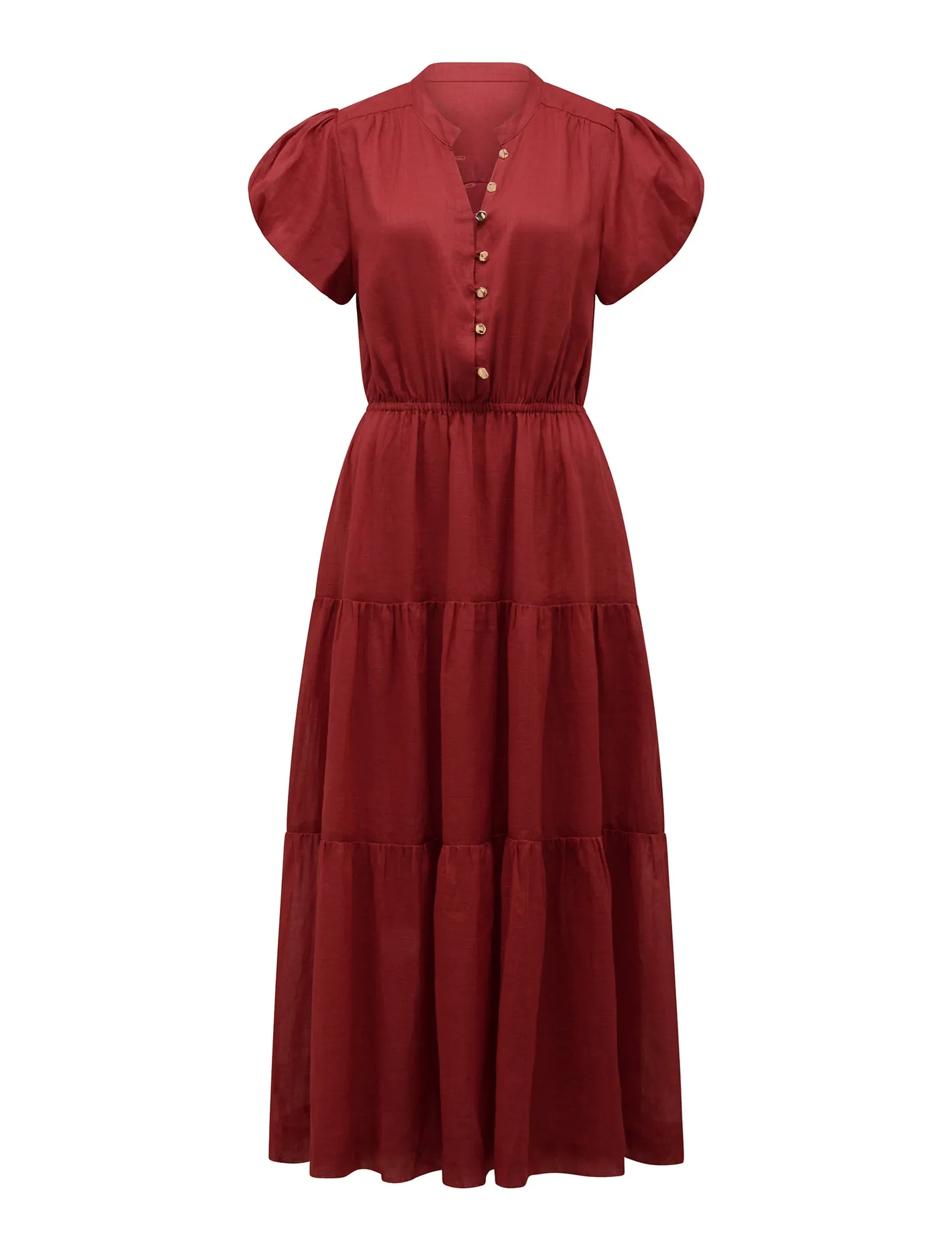 Paloma Tiered Button Front Midi Dress