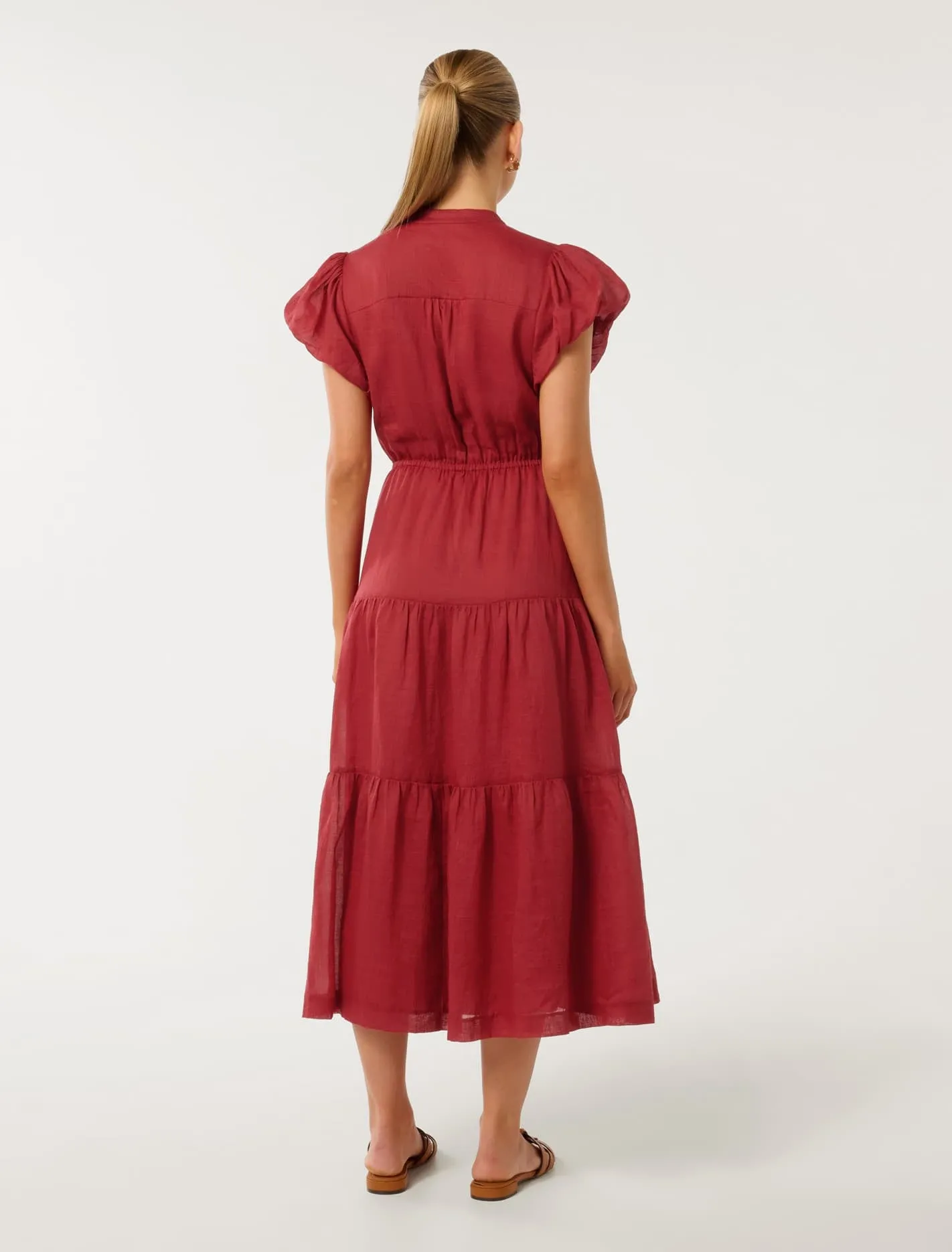 Paloma Tiered Button Front Midi Dress