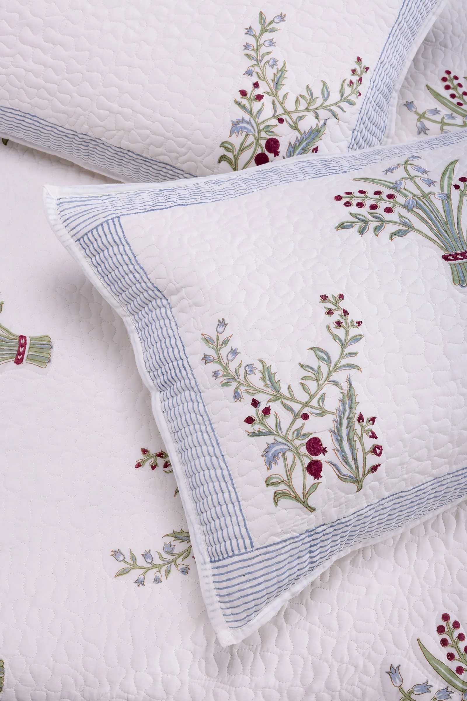 Parnika Hand Block Printed Purple Cotton Bedcover