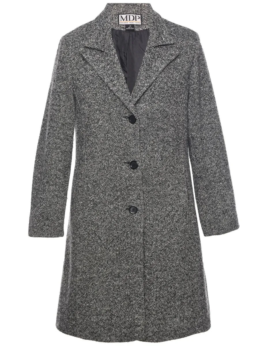 Patterned Wool Coat - M