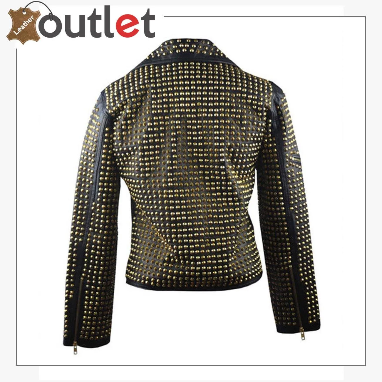 Personalized Zipper Short Studded Leather Jacket