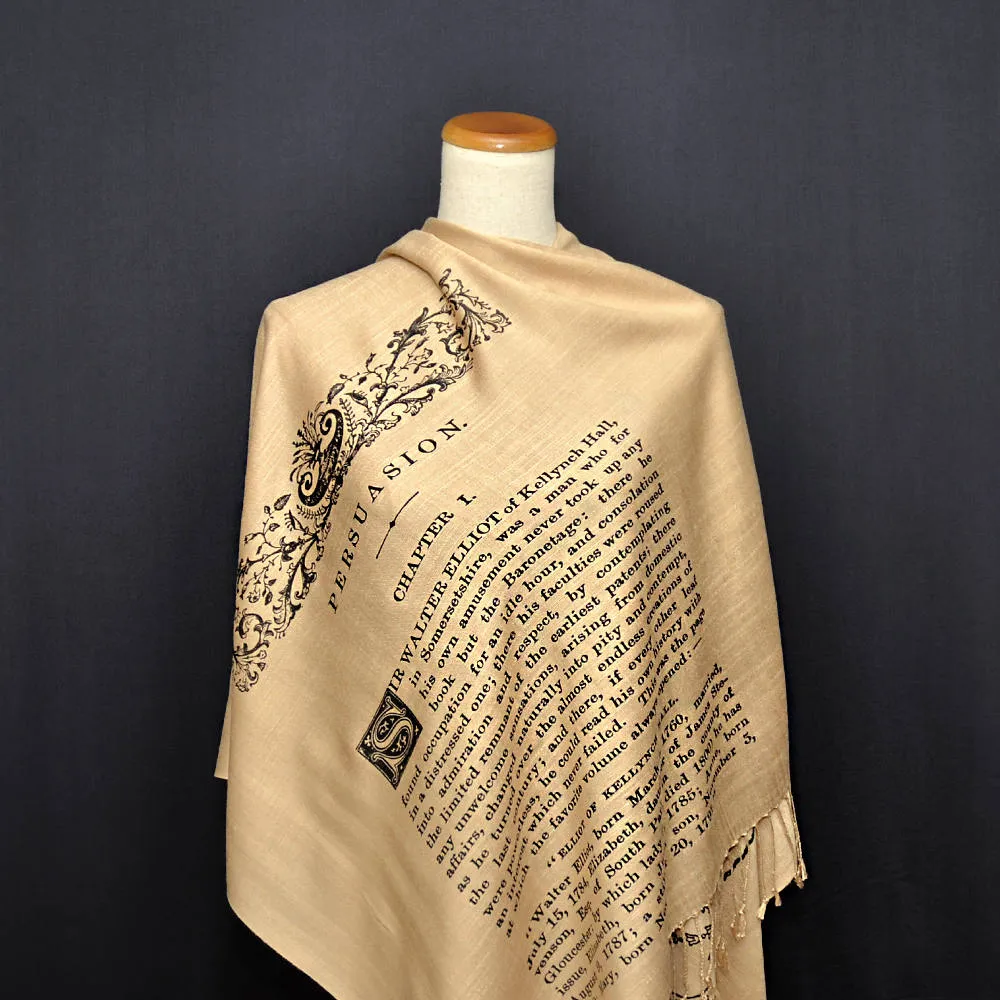 Persuasion  by Jane Austen Scarf Shawl Wrap, Book scarf