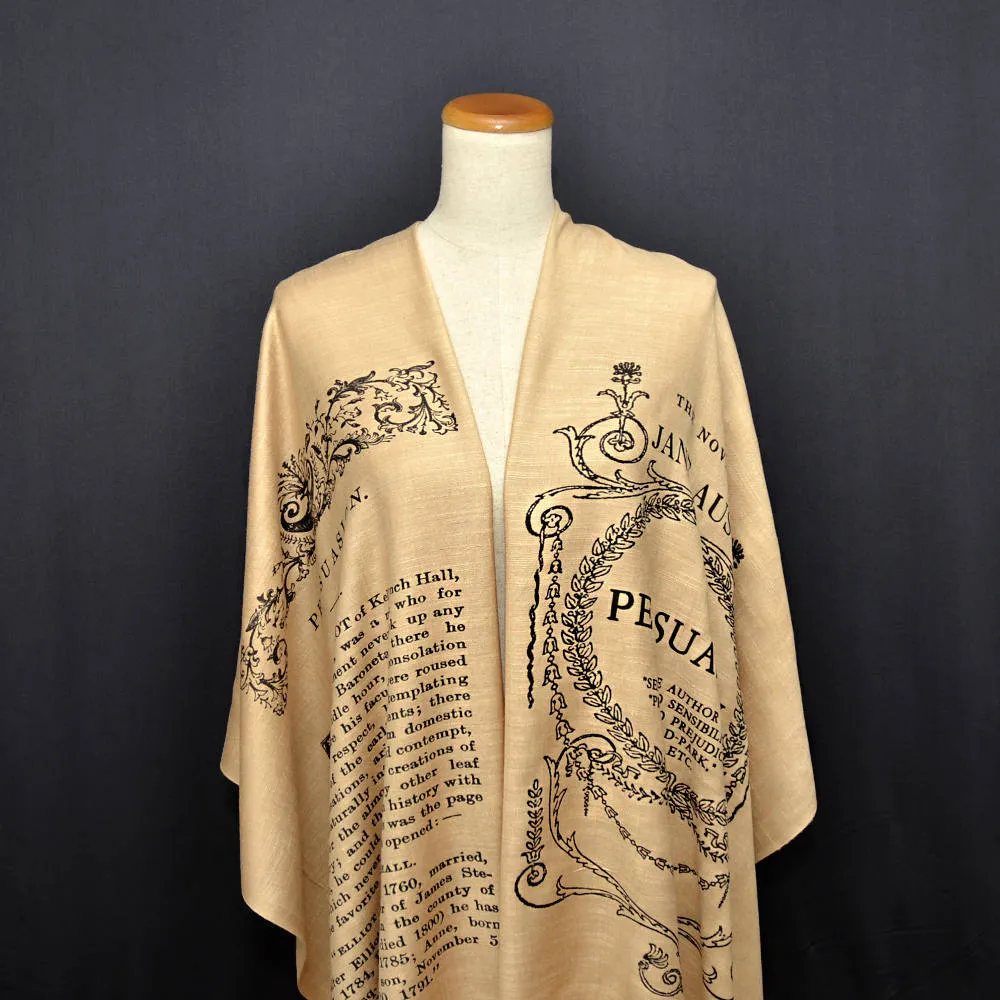 Persuasion  by Jane Austen Scarf Shawl Wrap, Book scarf