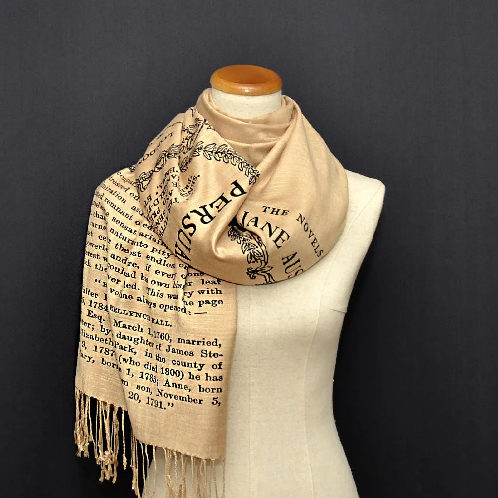 Persuasion  by Jane Austen Scarf Shawl Wrap, Book scarf