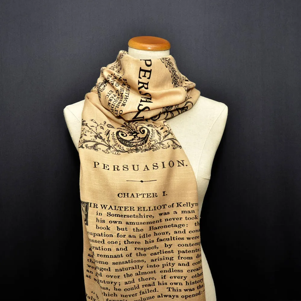 Persuasion  by Jane Austen Scarf Shawl Wrap, Book scarf